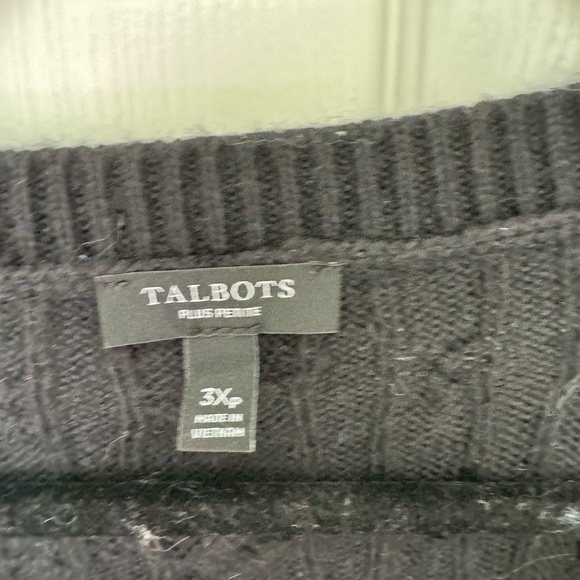 Talbots black cable sweater 3x petite - Picture 2 of 4